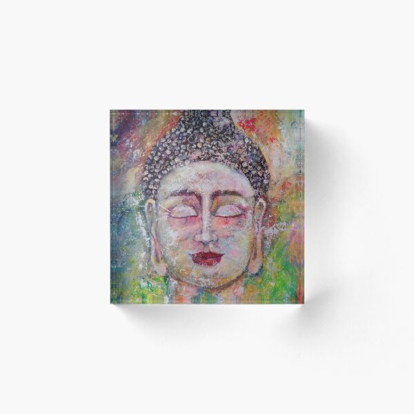 Artikelvorschau,  Teil meiner Buddha-Gemäldeserie. Ich habe diese Bilder in einer herausfordernden Zeit meines Lebens geschaffen. Das Malen der Buddha-Gesichter half mir, ruhig zu bleiben entworfen und verkauft von Renate van Nijen.