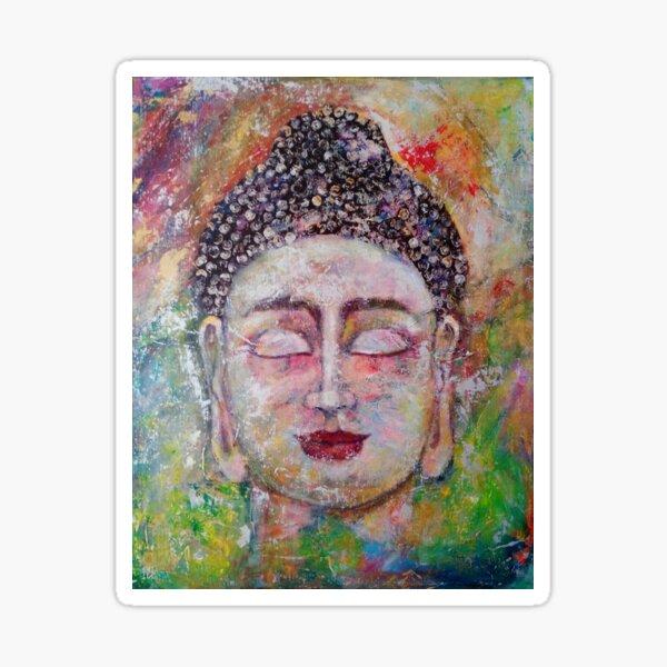 Changing Face Buddha, love and compassion Buddha impression Sticker
