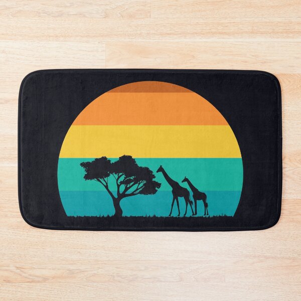 Item preview, Giraffe Retro African sunset designed and sold by BatholomewMat.