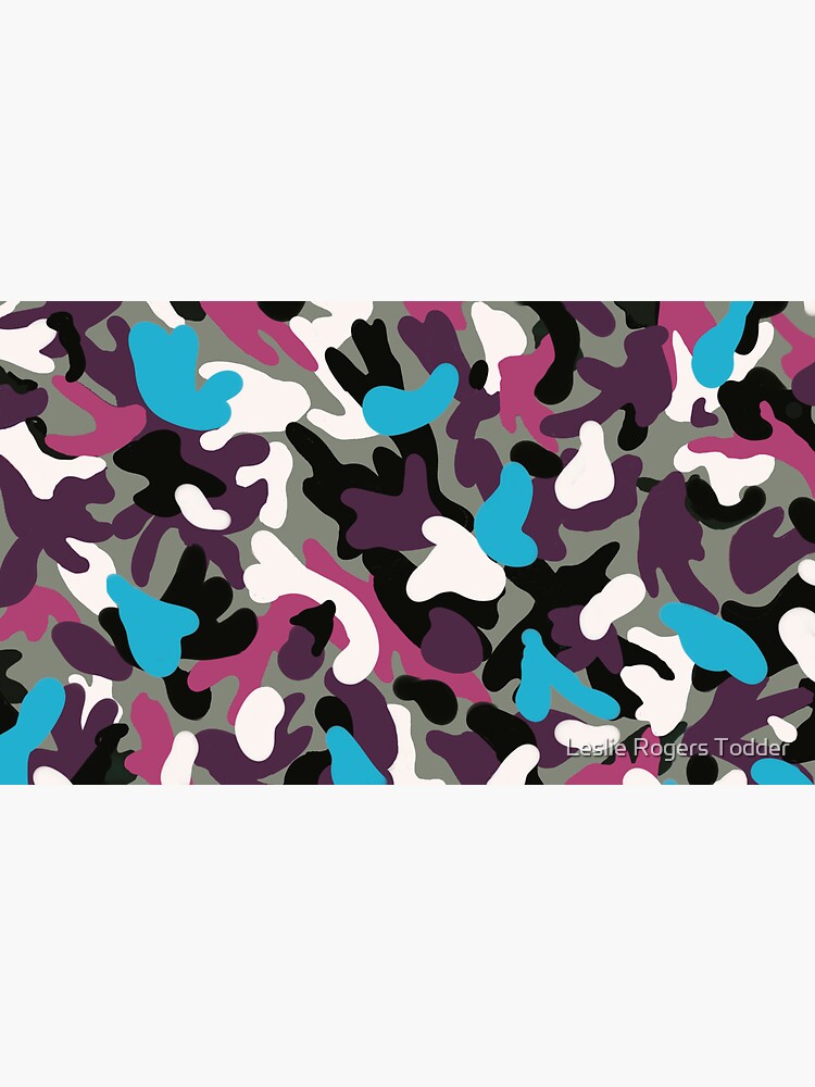 "Camouflage in Turquoise and Magenta" Sticker by divatodye | Redbubble