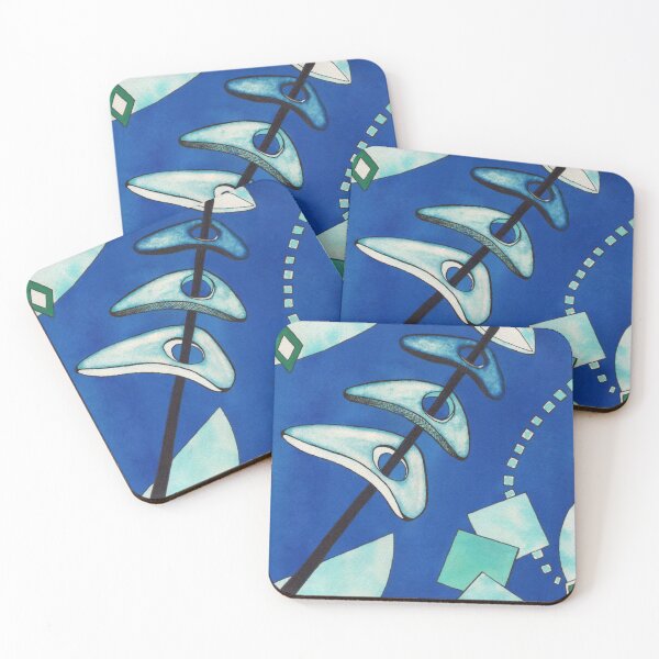 Item preview, Vintage Retro Blue Boomerang Watercolor designed and sold by StudioTina.