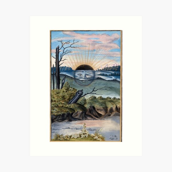 Item preview, Black Sun Vintage Painting from Salomon Trismosin's Splendor Solis designed and sold by Vintage Wall Art.