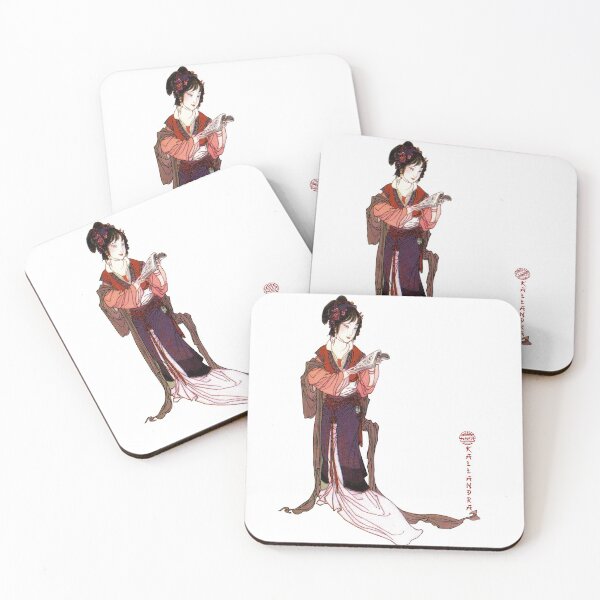 Item preview, China art print - portrait of young Chinese lady reading woman designed and sold by Kallandra.