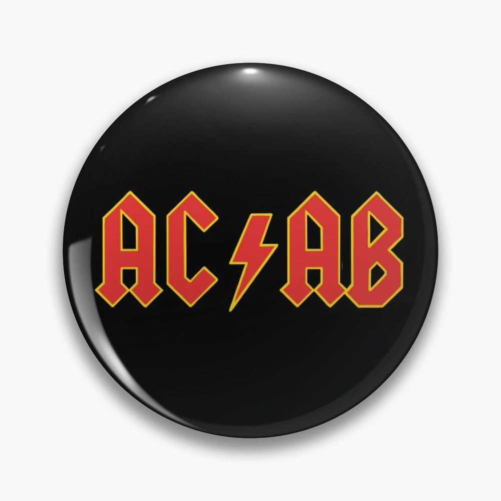 acab - acdc logo Pin for Sale by cameronbaba