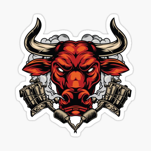 "Angry Red Bull" Sticker by ahmedch95 Redbubble