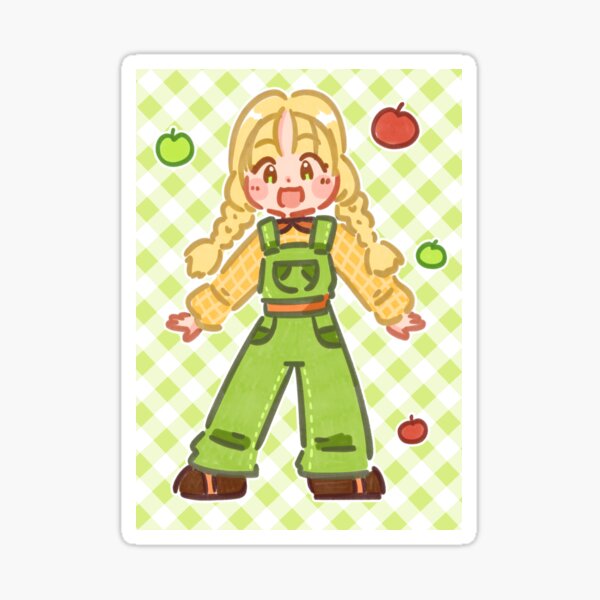 Apple Farm Girl (Plaid) Sticker