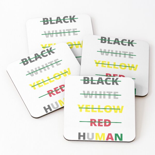 Item preview, BLACK WHITE YELLOW RED HUMAN designed and sold by Dollar Savings Store ⭐⭐⭐⭐⭐.