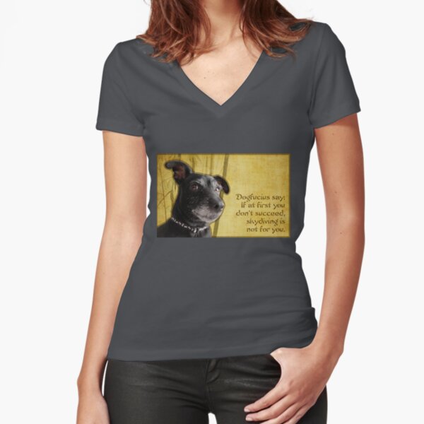 Dogfucius say: If at first you don't succeed... Fitted V-Neck T-Shirt