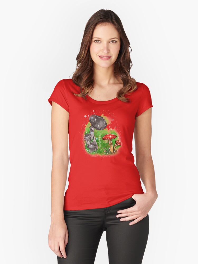 Thumbnail 1 of 3, Fitted Scoop T-Shirt, Tivona Keeper Of The Mushrooms ™ designed and sold by TeelieTurner.