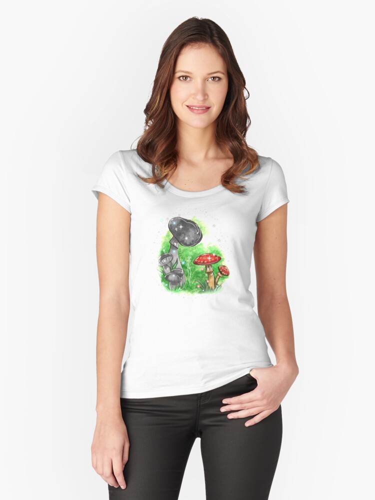 Thumbnail 1 of 3, Fitted Scoop T-Shirt, Tivona Keeper Of The Mushrooms ™ designed and sold by TeelieTurner.