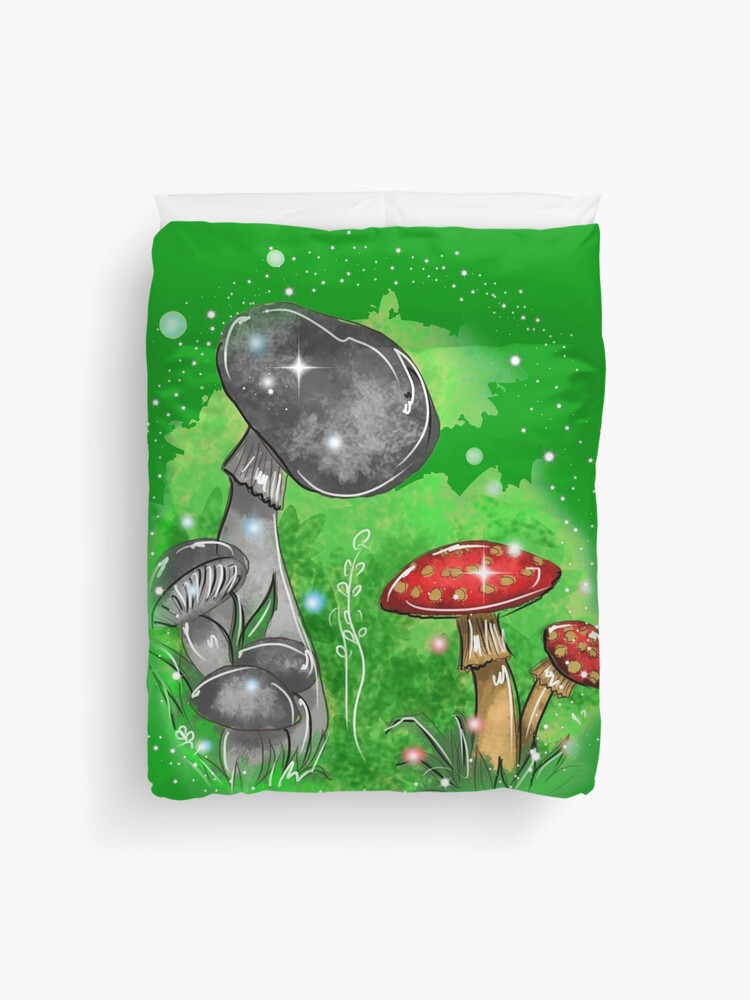 Thumbnail 1 of 2, Duvet Cover, Tivona Keeper Of The Mushrooms ™ designed and sold by TeelieTurner.