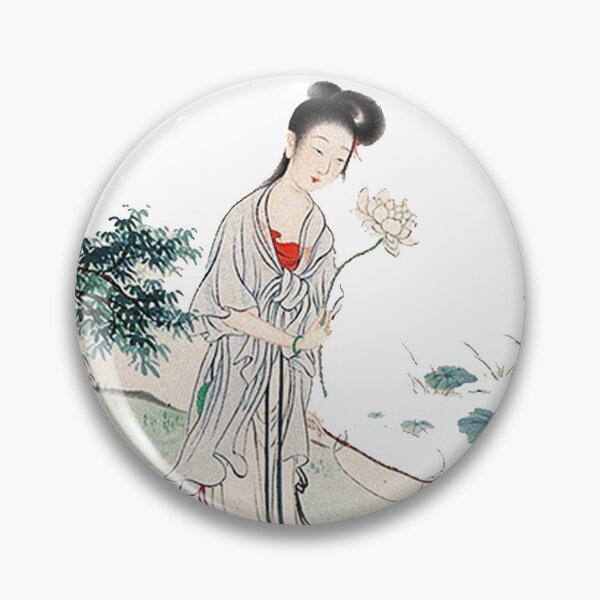 Artikelvorschau, China Kunstdruck - junge chinesische Dame mit mit Lotusblüte vor Landschaft entworfen und verkauft von Kallandra.