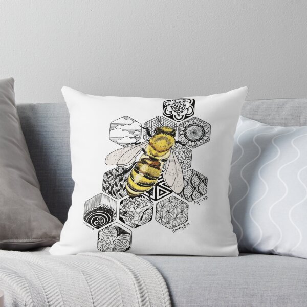 Item preview, Golden Honey Bee Doodle -white  designed and sold by mernstw.