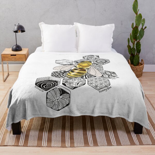 Item preview, Golden Honey Bee Doodle -white  designed and sold by mernstw.
