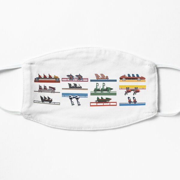 Six Flags Magic Mountain Coaster Cars Design Flat Mask