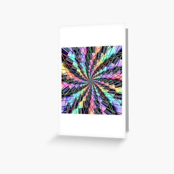 Happy Birthday Rainbow Abstract Art Spiral Fractal Pride LGBTQ Greeting Card