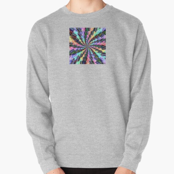 Happy Birthday Rainbow Abstract Art Spiral Fractal Pride LGBTQ Pullover Sweatshirt