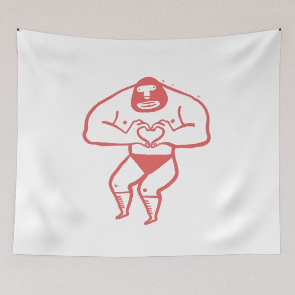 Item preview, Cute and funny Luchador mexican fighter with hand in love designed and sold by zipo-art.