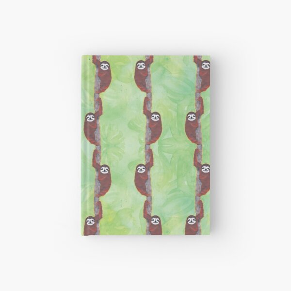 Sloth on Green Hardcover Journal