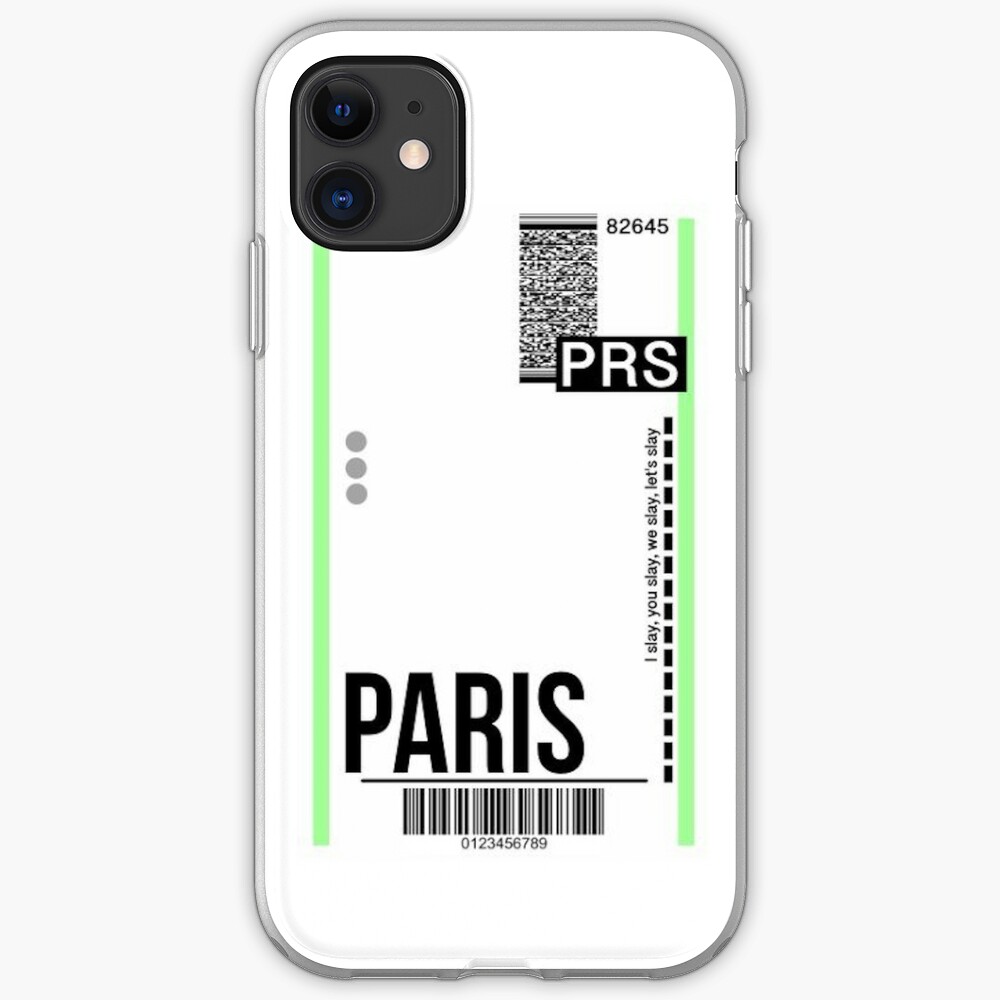 Paris Plane Ticket Boarding Pass Template Iphone Case Cover By Volkaneeka Redbubble