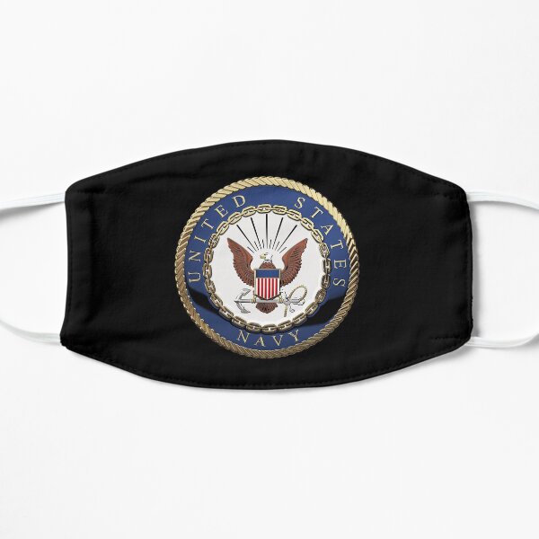 U.S. Navy - USN Emblem over Black Velvet Flat Mask