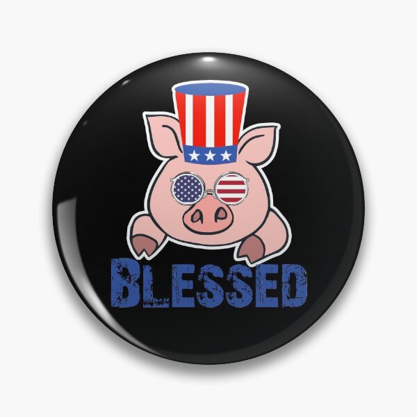 Item preview, Pig Face Proud Farmer Funny 4th Of July Gifts Ideas USA Flag Patriotic Blessed designed and sold by Akmloza.
