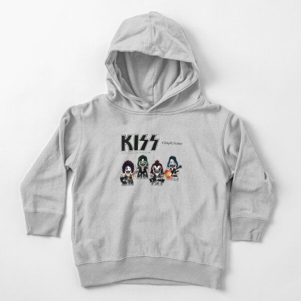 Kiss Band - Stay At Home - Cute design for kids Toddler Pullover Hoodie