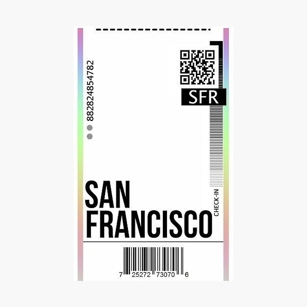 San Francisco Flugticket Bordkarte Vorlage Poster Von Volkaneeka Redbubble