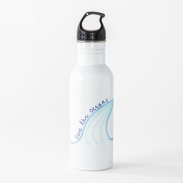 save the oceans sketch Water Bottle