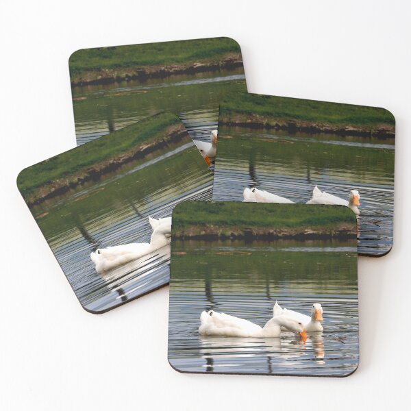 Item preview, white ducks in a duck pond designed and sold by Stephanie  Skeem.