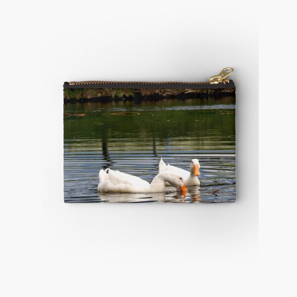 Item preview, white ducks in a duck pond designed and sold by Stephanie  Skeem.