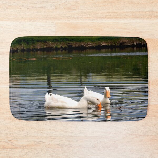 Item preview, white ducks in a duck pond designed and sold by Stephanie  Skeem.