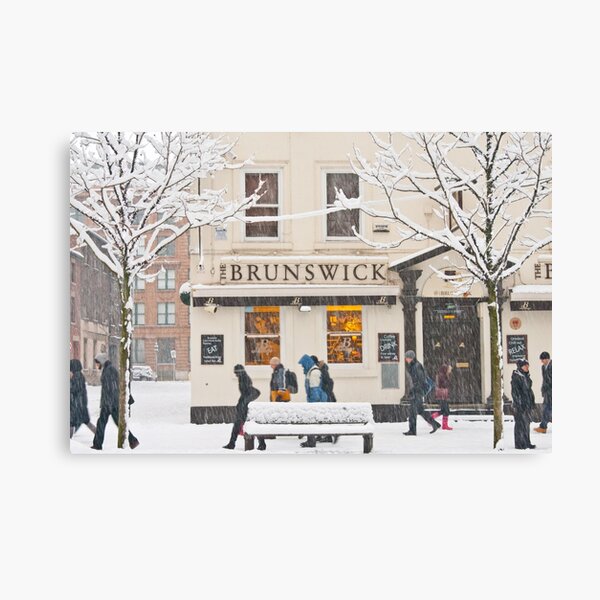 The Brunswick pub under the snow Canvas Print