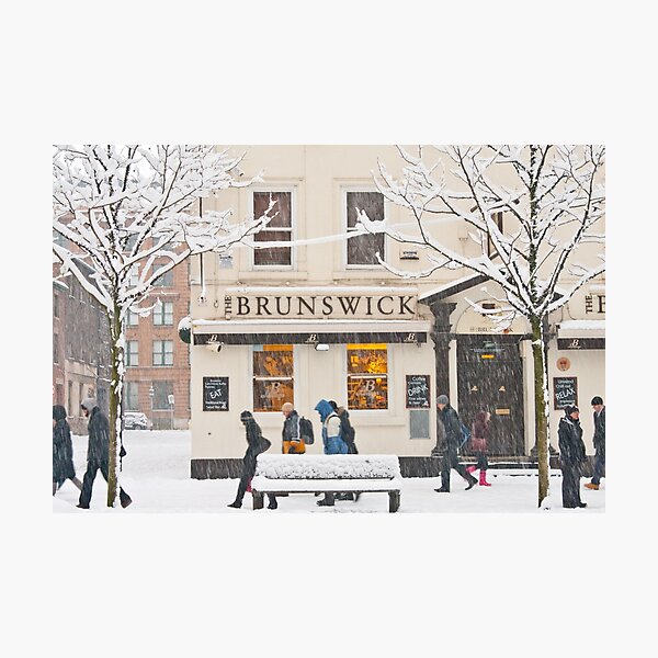 The Brunswick pub under the snow Photographic Print