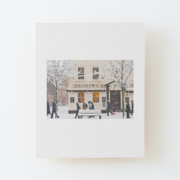 The Brunswick pub under the snow Wood Mounted Print