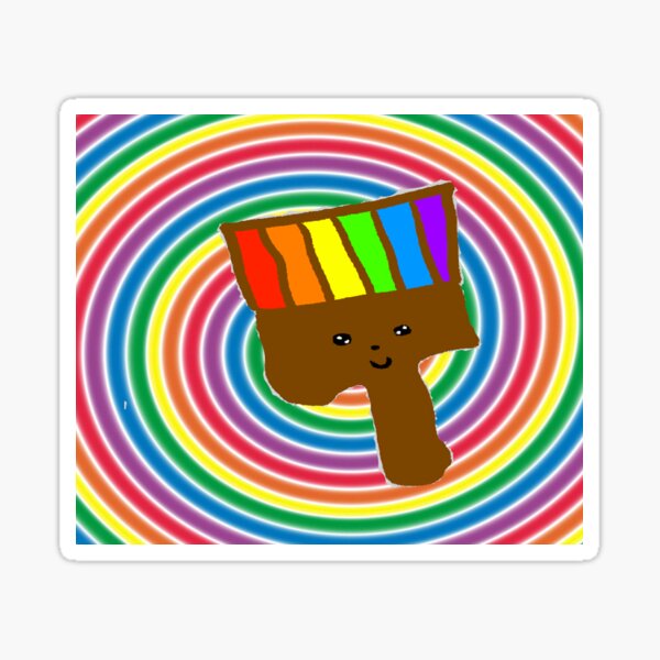 "Cute Rainbow Paint Brush Drawing (emariephotos001)" Sticker for Sale
