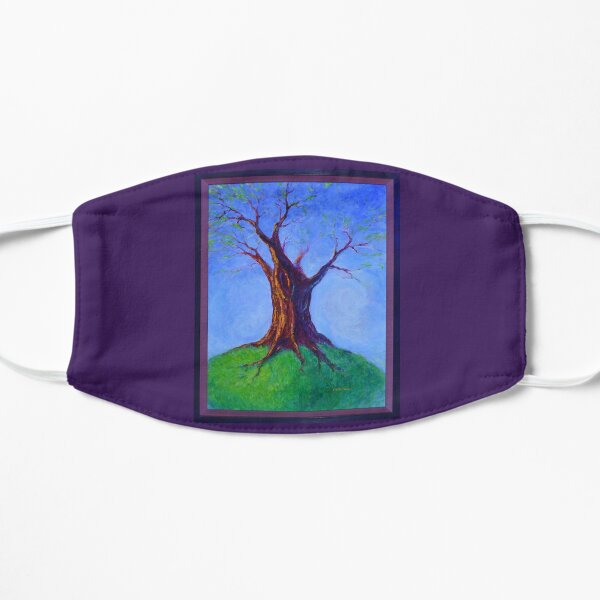 Seasoned Optimism tree on hill Flat Mask
