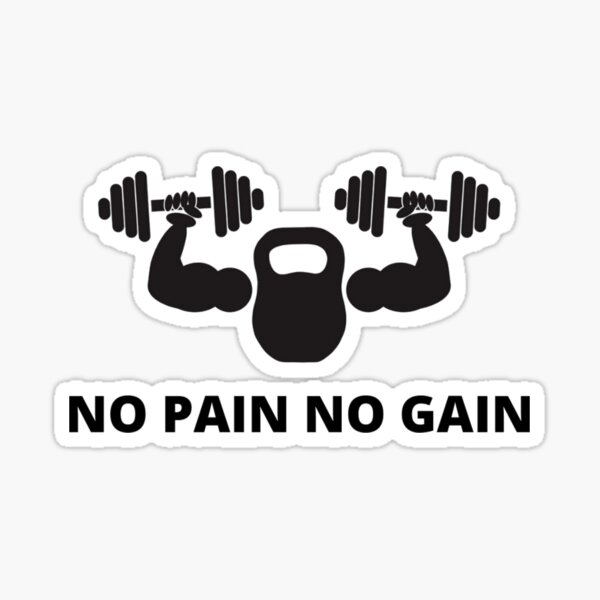 No Pain No Gain Sports Training Gym Workout Idea Birthday Stickers ...