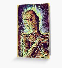 The Mummy Art joe badon universal monster monsters bandages horror classic movie film Boris Karloff Halloween Egyptian prince Imhotep Greeting Card