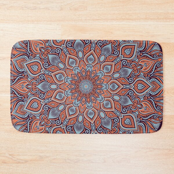 Item preview, Blue & Coral Mandala - Plum background designed and sold by Carina Kay.