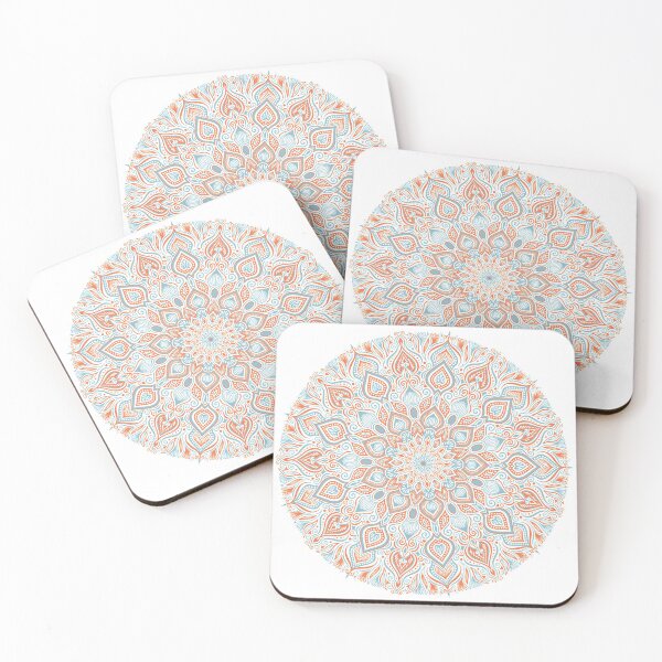 Item preview, Blue & Coral Mandala - White Background designed and sold by Carina Kay.