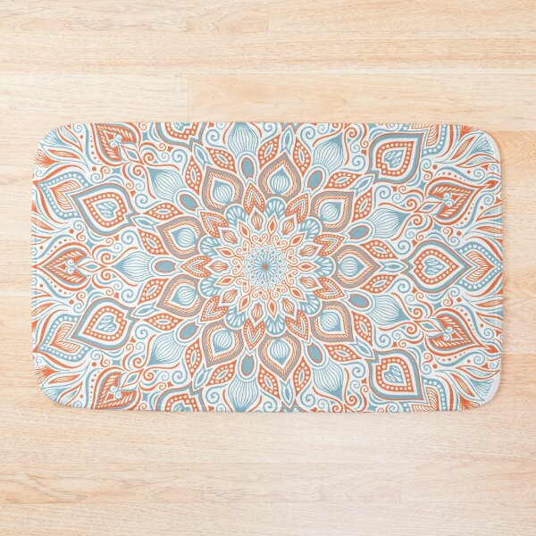 Item preview, Blue & Coral Mandala - White Background designed and sold by Carina Kay.