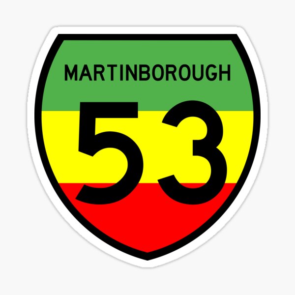 Aperçu de l'œuvre Martinborough State Highway 53 aux couleurs de Rasta créée et vendue par Kiwidom.