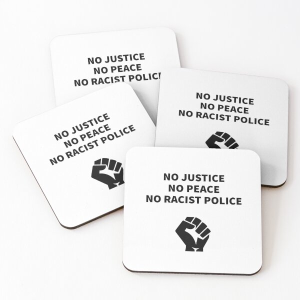 Item preview, NO JUSTICE NO PEACE NO RACIST POLICE - BLM fist designed and sold by Inspirationmotivation.