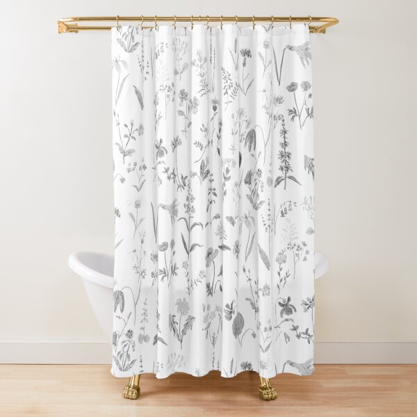 Item preview,  countryside wildflowers black and white designed and sold by ColorandColor.