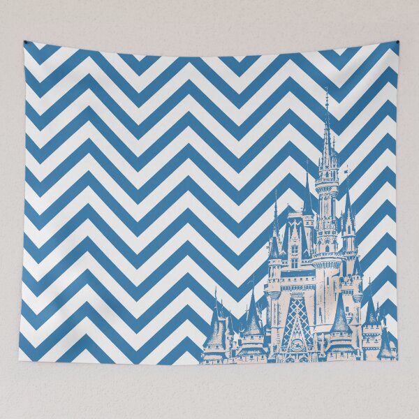 Item preview, Magic Castle Chevron Pattern Blue and White designed and sold by FandomTrading.
