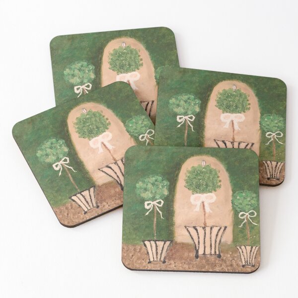 Item preview, Three Topiaries in Black Stripe Pots  designed and sold by monpetitbijou.