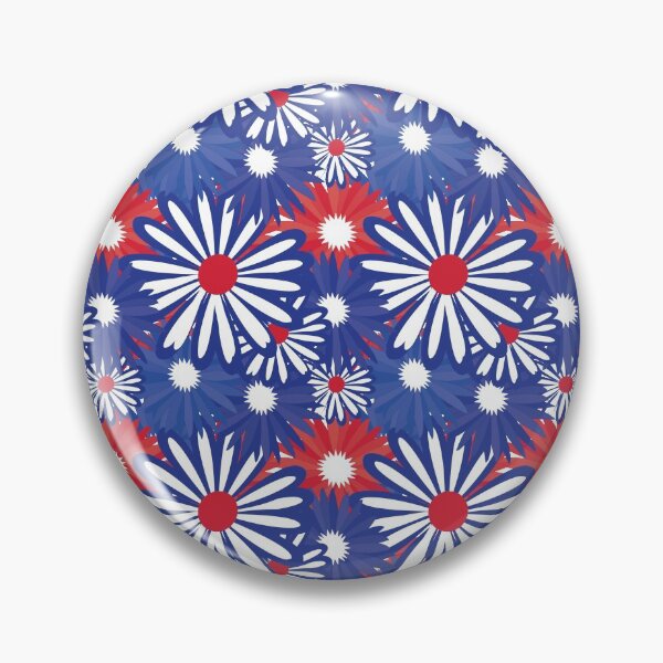 Item preview, Red White n Blue Flower Power Print Pattern designed and sold by ClaudiaFlores.