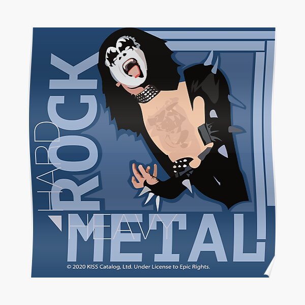 KISS - Wicked Cool Hard Rock - Heavy Metal - The Demon Design Poster
