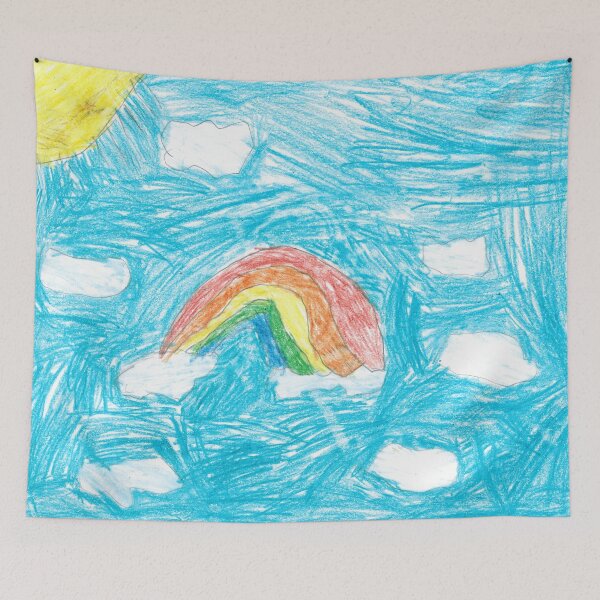 Item preview, Sunny Rainbow Sky Crayon Kids designed and sold by penpenthemonkey.